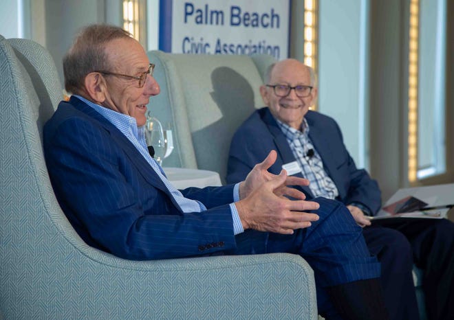 Developer and resident Stephen M. Ross, left, founder and chairman of Related Cos., speaks about the challenges that will accompany the looming growth in downtown West Palm Beach.