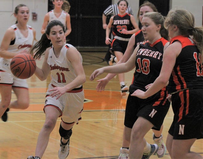 Cheboygan junior Cheyanne Friday (11) scored seven points to help the Lady Chiefs earn a road win at Ogemaw Heights on Tuesday.