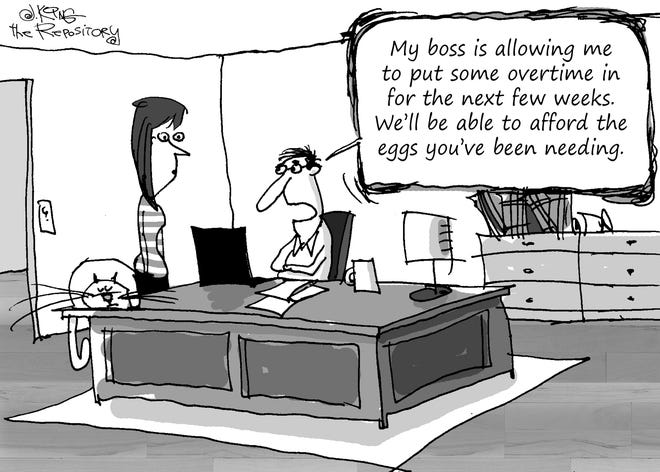 Editorial cartoonist Jerry King takes a look at the high price of eggs.