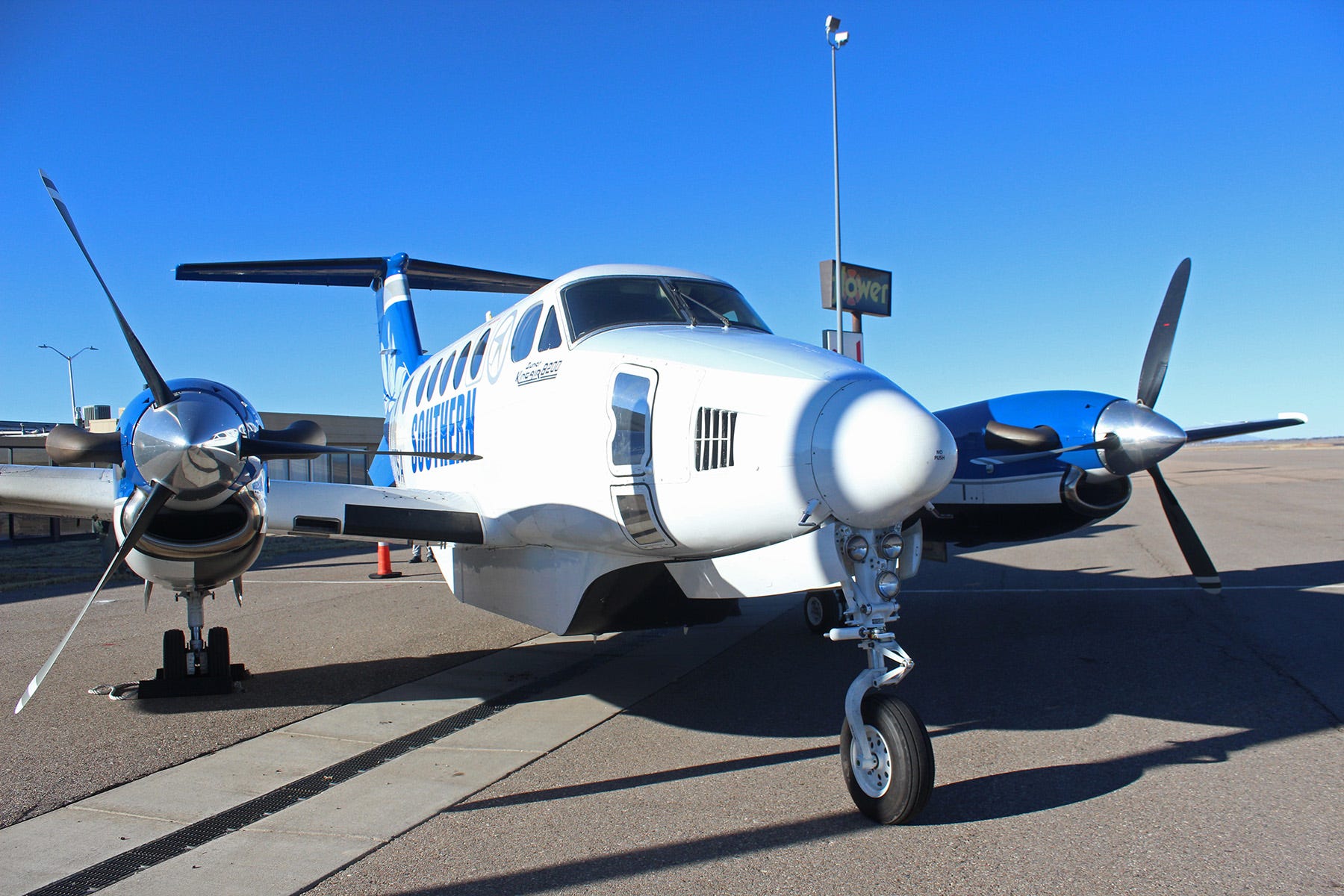 Southern Airways Express takes off from Pueblo
