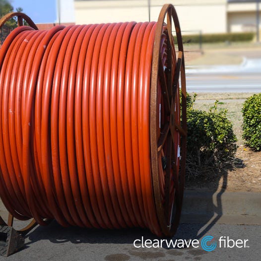 A fiber optic cable that is ready to install.  Clearwave Fiber is an internet service provider that plans to bring fiber internet connectivity to Salina residents.