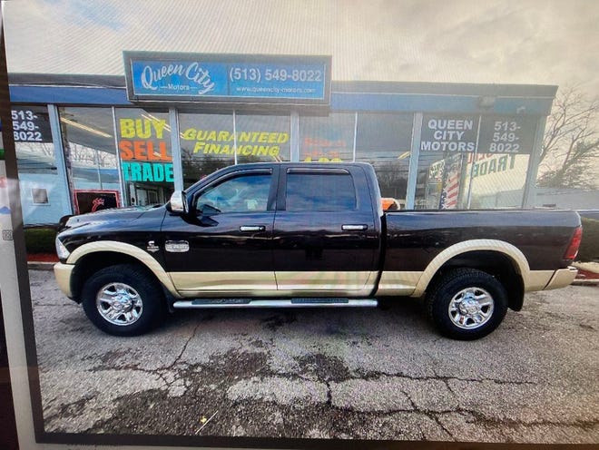 A 2011 brown and gold Dodge Ram 2500 that was stolen from Queen City Motors' lot early Jan. 20.