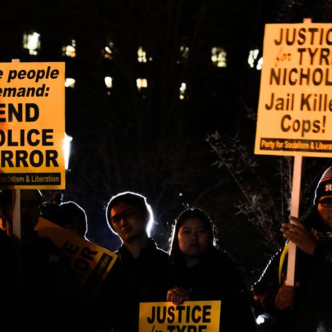 Protestors rally in Lafayette Square after Memphis
