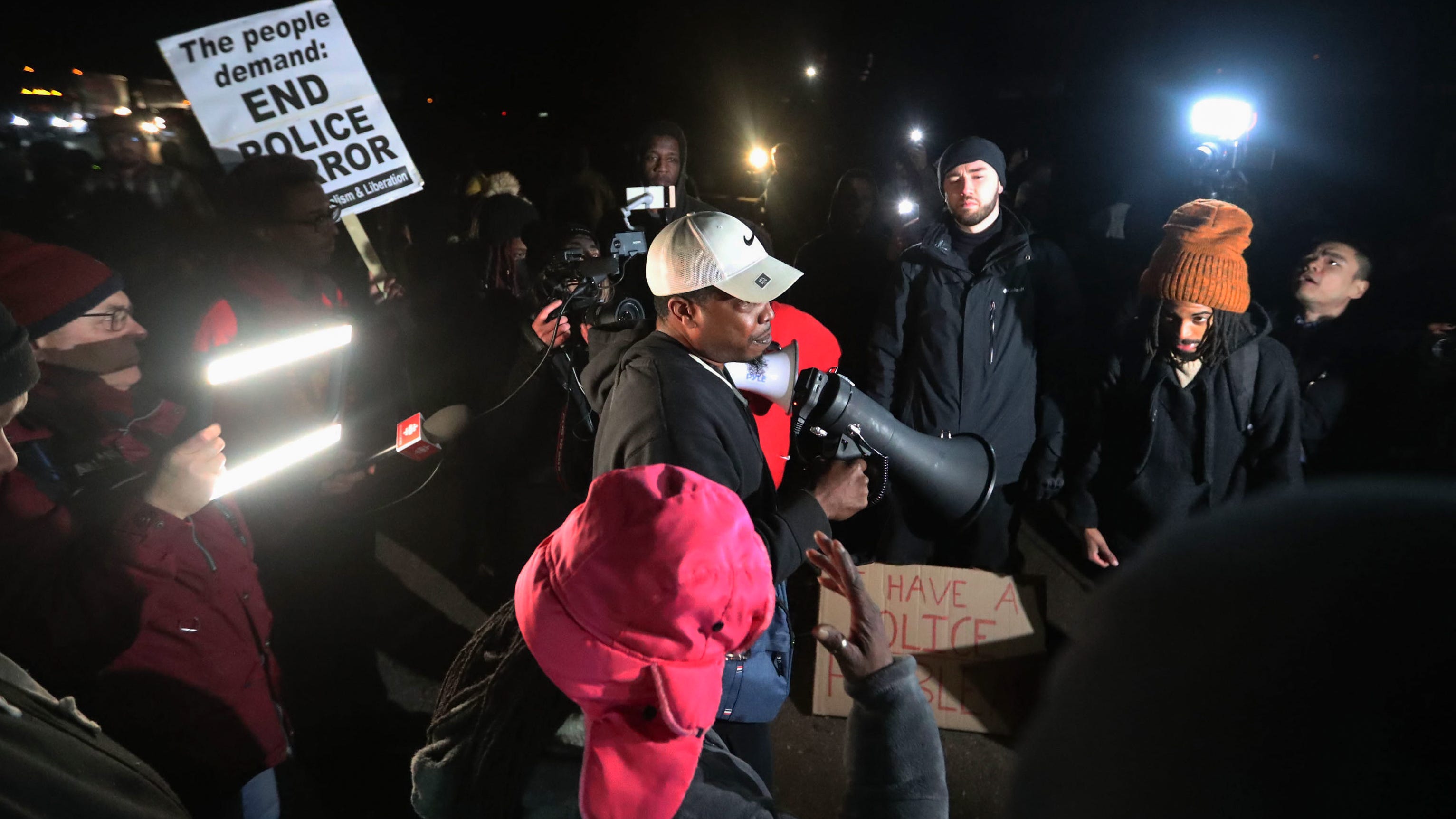 Demonstrators block traffic on I-55 at the Memphis-Arkansas Bridge as they protest the killing of Tyre Nichols on Friday, Jan. 27, 2023, in Memphis, Tenn.