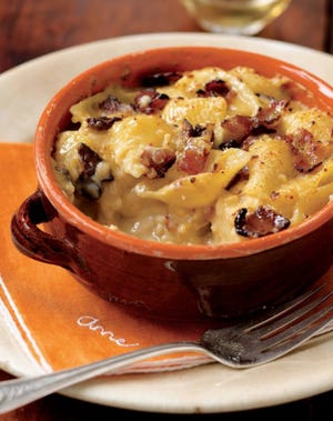 Anne Burrell's killer mac & cheese with bacon.