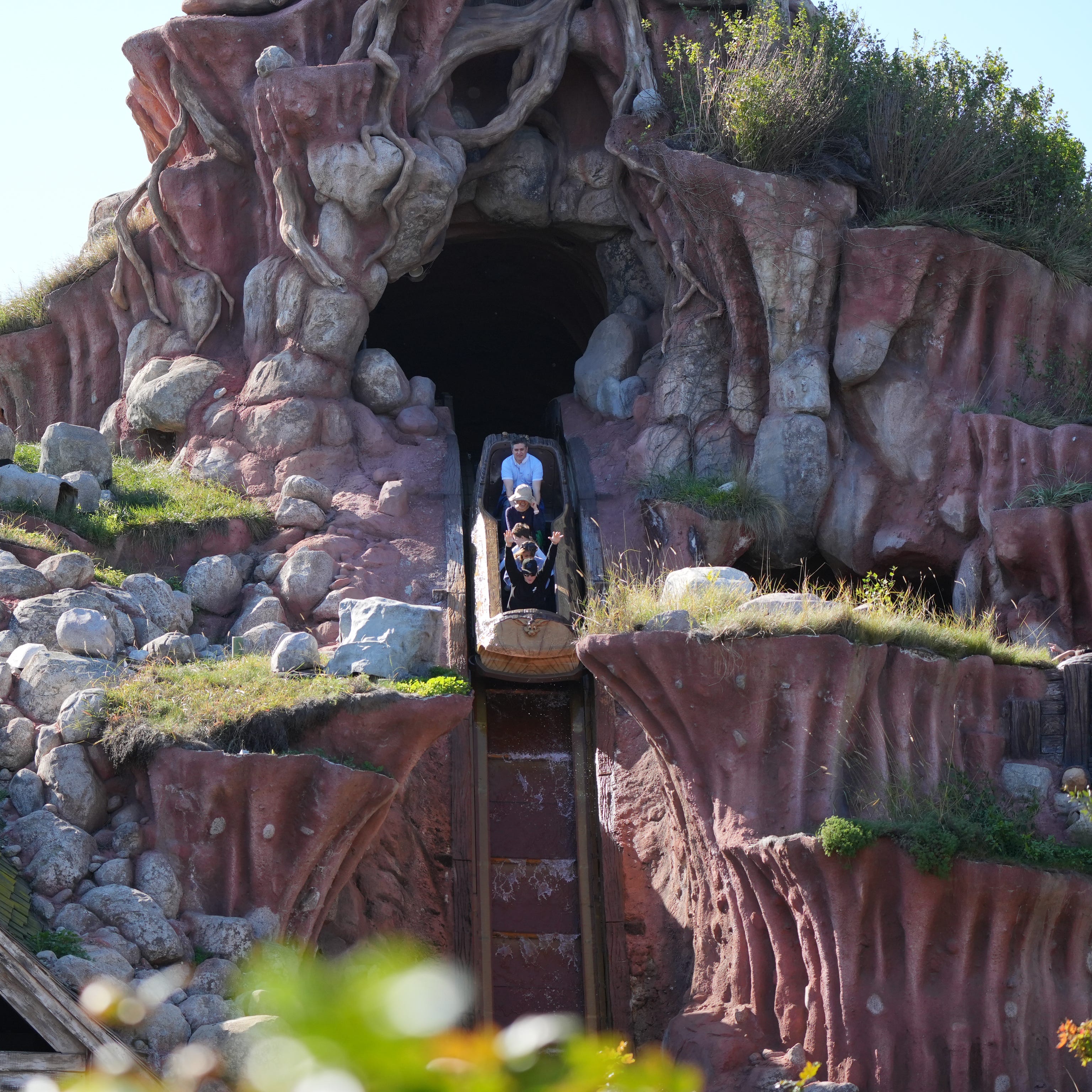 Guests ride Splash Mountain at Disneyland in Southern California on Jan. 26, 2023. The ride, which opened in 1989, will be closing to make way for Tiana's Bayou Adventure, opening in 2024. Disney World's Splash Mountain has already closed.