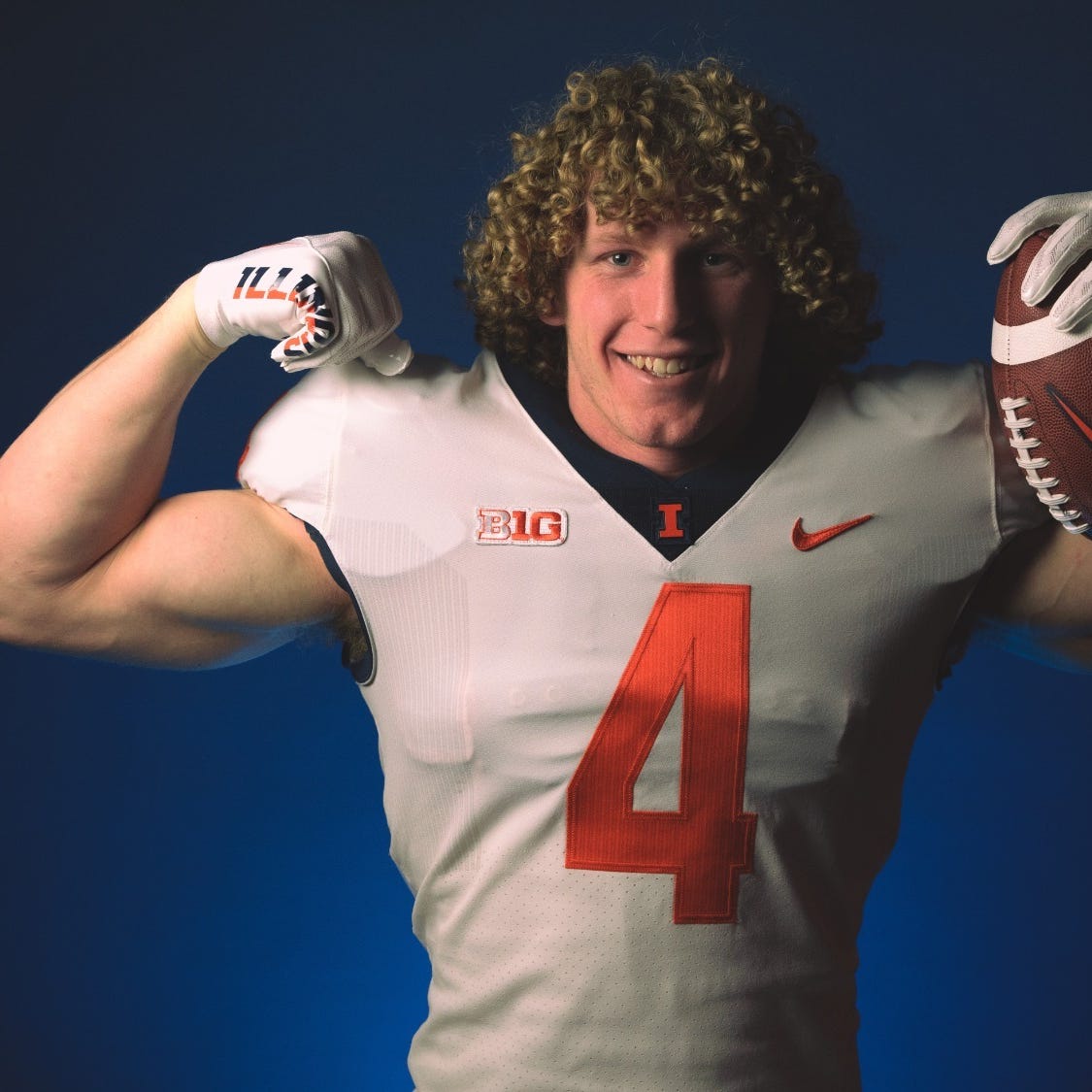 Spring Valley Hall all-stater Mac Resetich poses in an Illini uniform. The senior signed with the University of Illinois' Class of 2023.