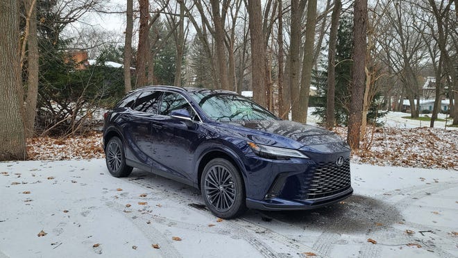 The 2023 Lexus RX350h comes equipped with all-wheel drive for Michigan winters.