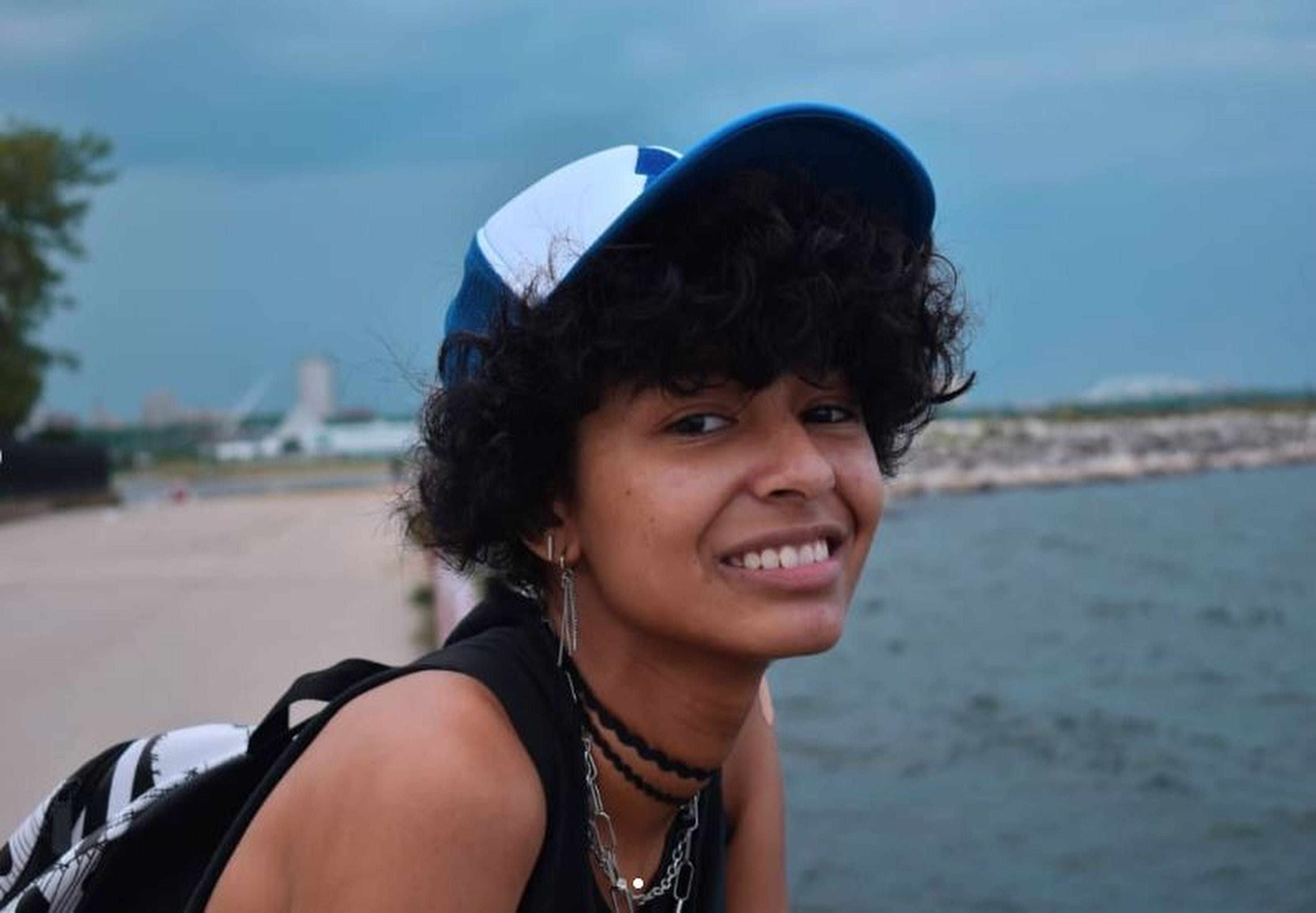 Keith Wright, a senior at Carmen Northwest High School, smiles for a photo taken by his friend David Kleeba on the edge of Lake Michigan in Milwaukee, posted to Instagram in August, 2021.