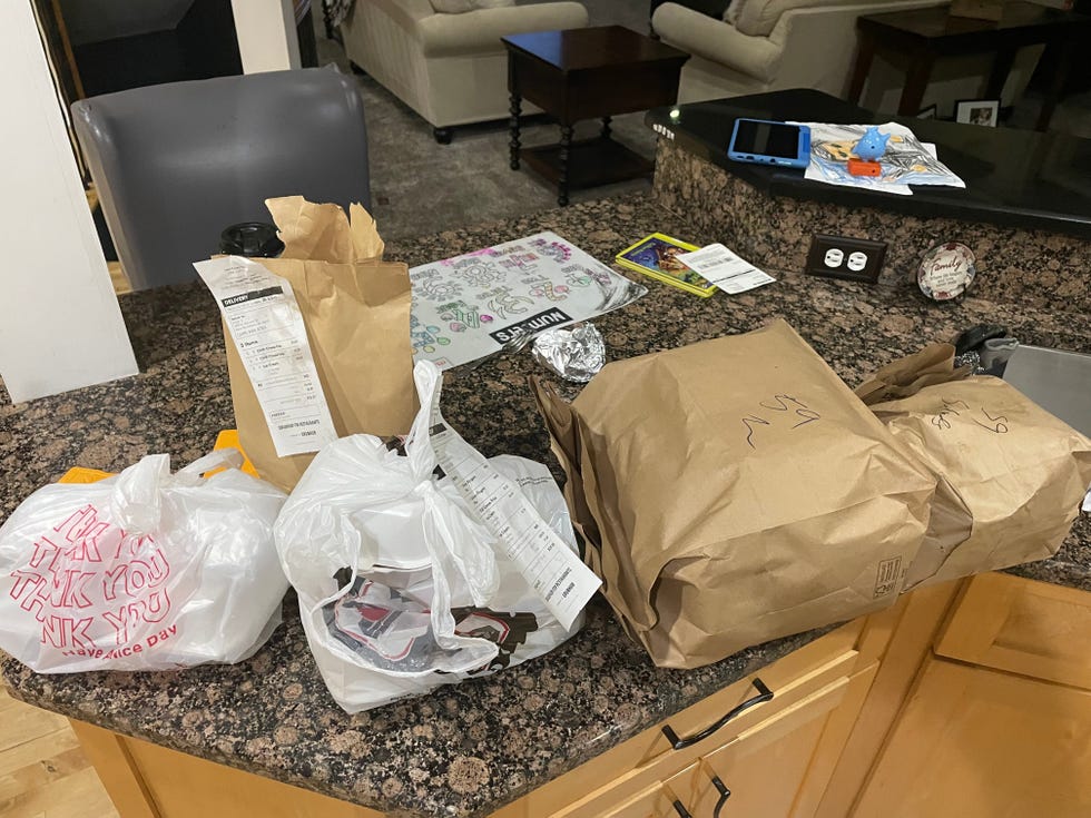 A handful of the mountains of food that Jack Stonehouse ordered from Grubhub using his father's phone.