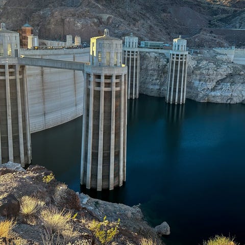 Hydropower intakes on the Hoover Dam and Lake Mead