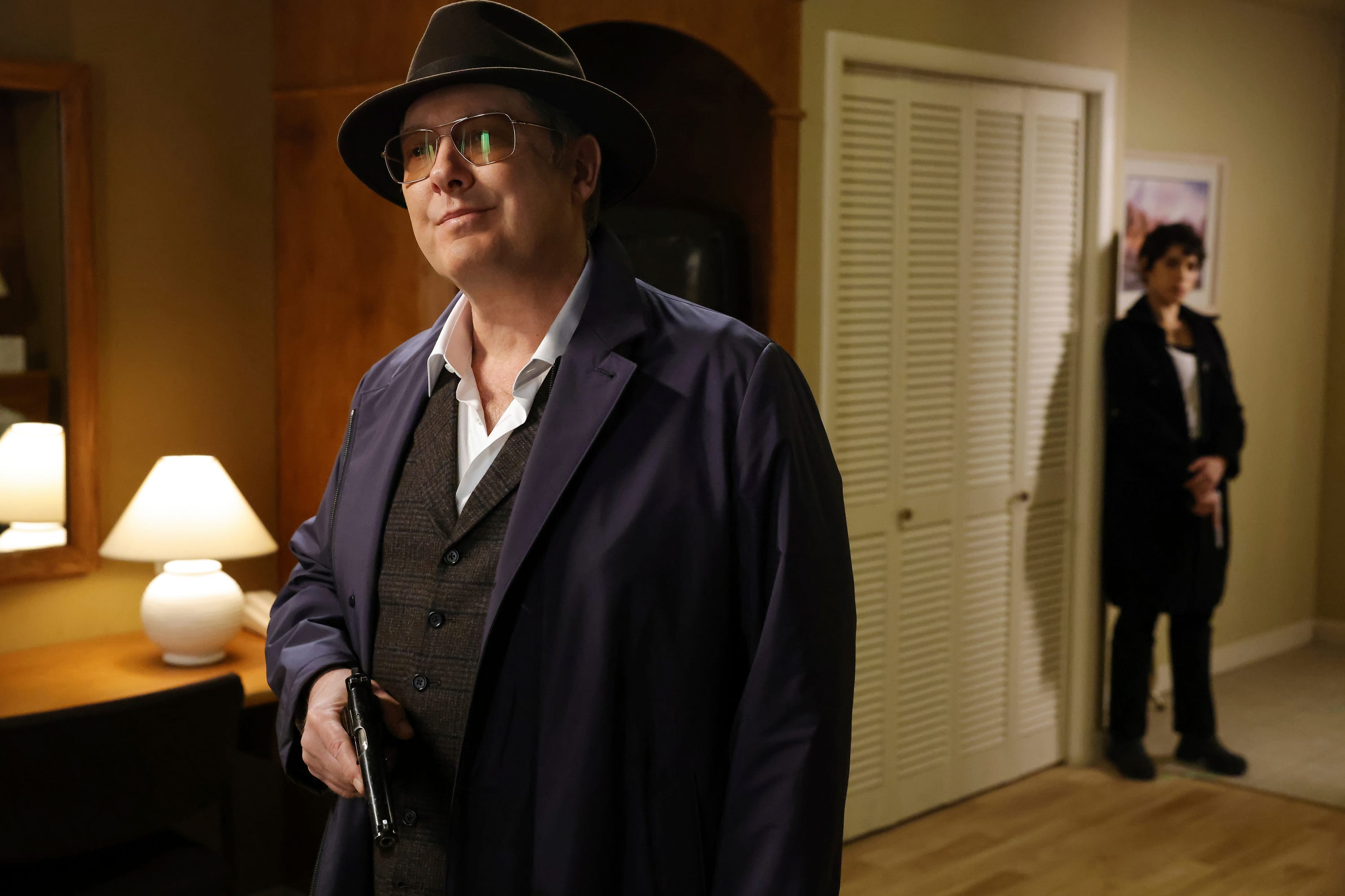 This image released by NBC shows: James Spader as Raymond "Red" Reddington in a scene from "The Blacklist." The NBC drama is ending after its upcoming tenth season. NBC announced that the series, which stars Spader as FBI informant Raymond Reddington, will have its finale after a run of episodes that begins on Feb. 26. (Will Hart /NBC via AP) ORG XMIT: NYET332