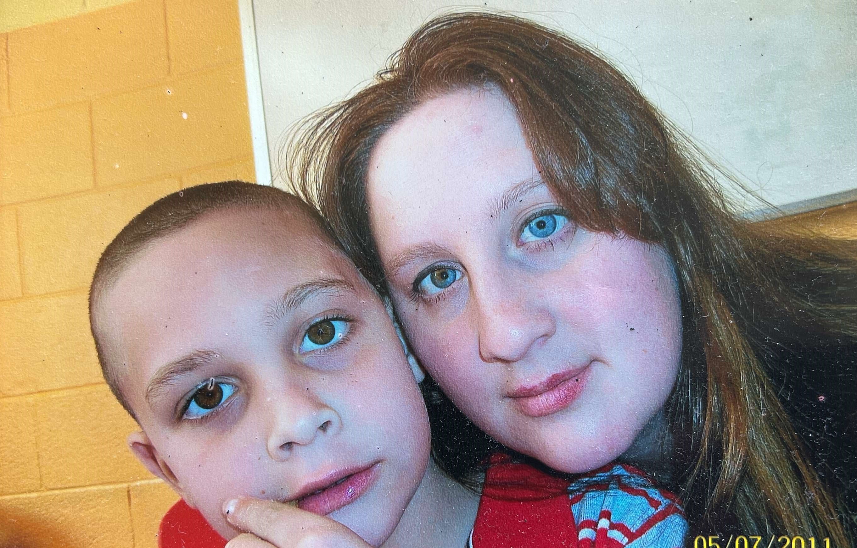 Here's a copy of a photo print from 2011 showing Shahna Stout and her son CJ. It sits on a counter in CJ's room at Renown Medical Center.