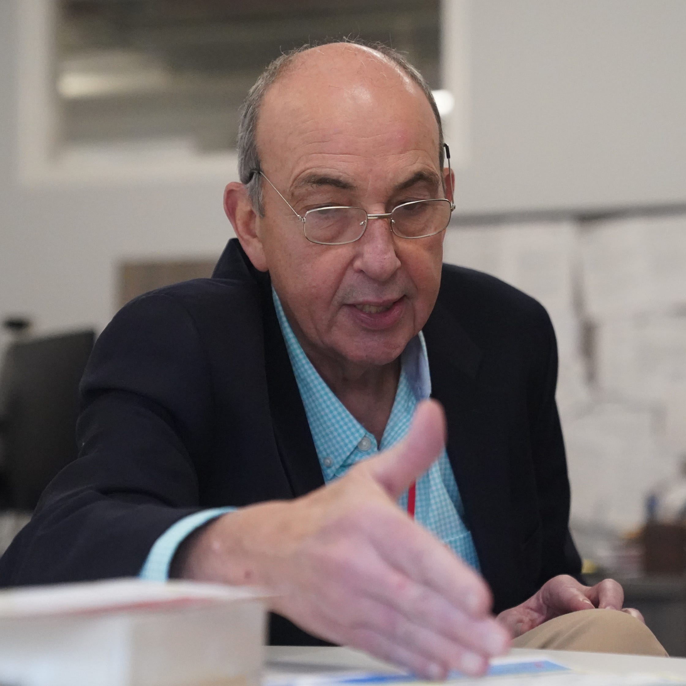 Nyack schools interim Superintendent James Montesano photographed at the district office in Nyack on Friday, February 3, 2023, discusses the menu 