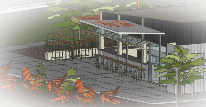The plan for Rail Haus beer garden on North West Street in downtown Dover includes seating indoors and out, with room for games like cornhole and bocce.