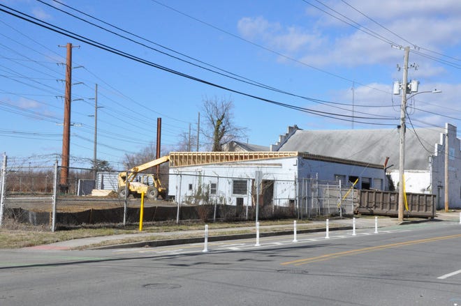 Renovations are in progress Feb. 3, 2023 at the former Southern States building on North West Street in Dover where Rail Haus beer garden is planned.