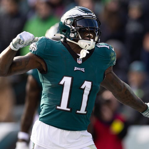 Eagles wide receiver A.J. Brown led the team with 