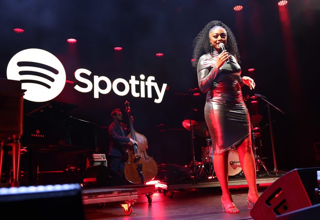 Samara Joy performs onstage during Spotify's 2023 Best New Artist Party at Pacific Design Center on Feb. 2, 2023 in West Hollywood, California.