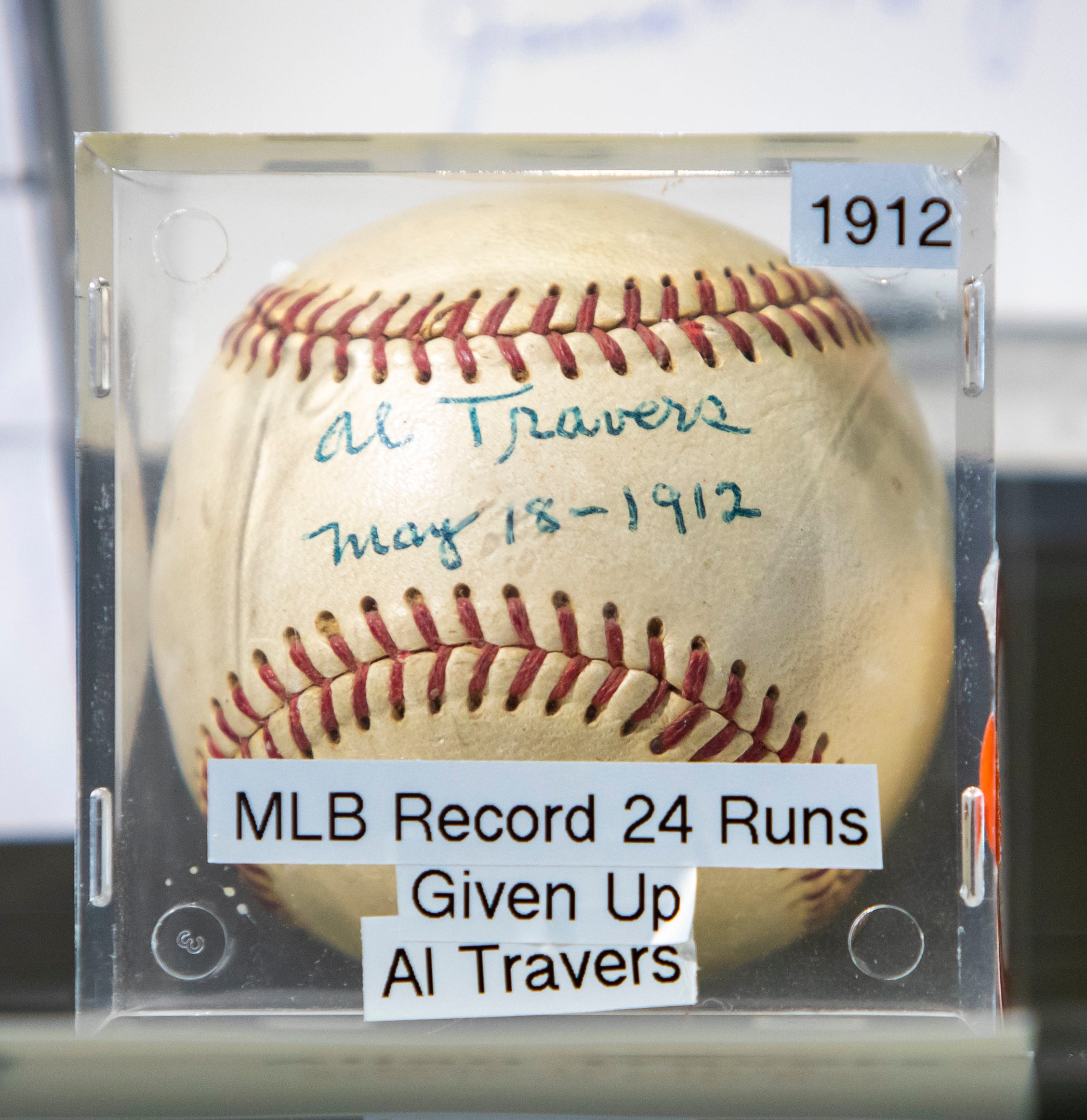 A signed Al Travers ball is part of Steve Nagengast’s Al Travers ball is among his favorites for the story it tells.