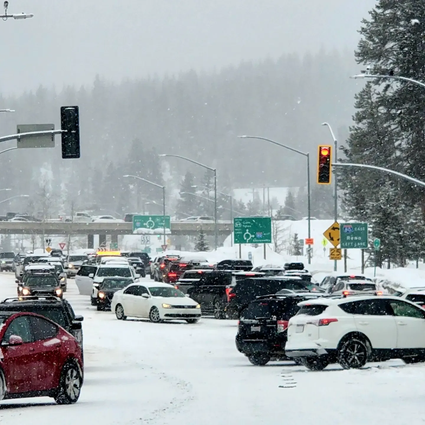 Epic ski season means epic waits as traffic backs up for miles around North Lake Tahoe resorts