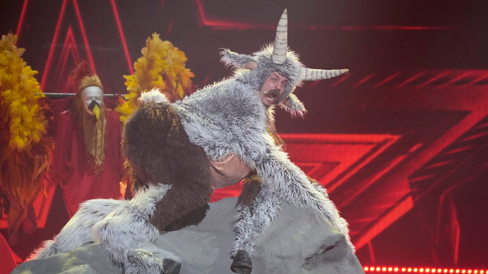 Comedian Sethward has appeared on four seasons of "AGT," dressed as a giraffe, walrus and peacock. Monday night he appeared in a goat getup, fitting for "All-Stars."