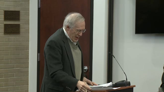 Attorney Doug Drushal defends legislation that allows for the expansion of manufactured homes in R-5 areas zoned for mobile home parks.