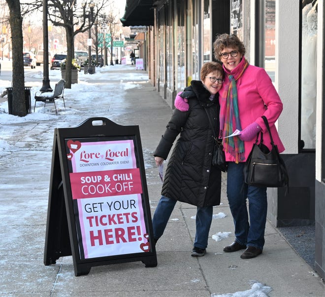 Robin Iveson and Dianne Morrison picked up soup and chili tasting tickets on West Chicago.