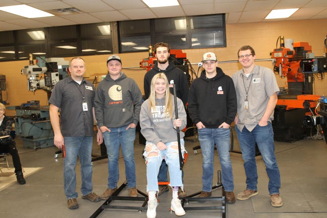 Jeff Wanamaker and some of his advanced students built a new chair for Jillian Romanyk to use during competition this year.