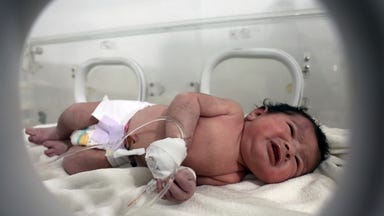 Newborn baby saved following birth under Syrian earthquake rubble, family says