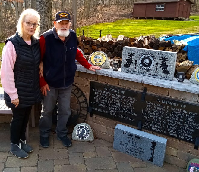 Vietnam veteran Gary Snyder and his wife, Karen, constructed a memorial in their yard to commemorate friends and fallen veterans from Holmes County.