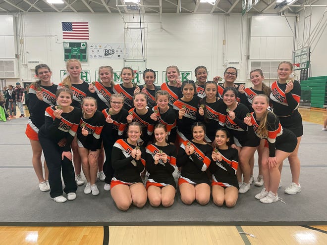 The Sturgis competitive cheer team took first place at the 12th annual Rock The House event held in Berrien Springs on Monday.