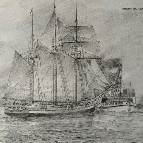 A drawing done by Bob McGreevy shows the Nucleus, 