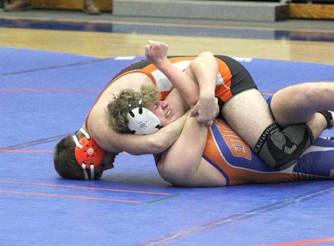 Kyle Woodward was one of two Sturgis wrestlers to win their bouts on Wednesday.