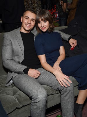 Dave Franco, left, and Alison Brie get cozy in Park City, Utah, in January 2017. The couple married two months later.