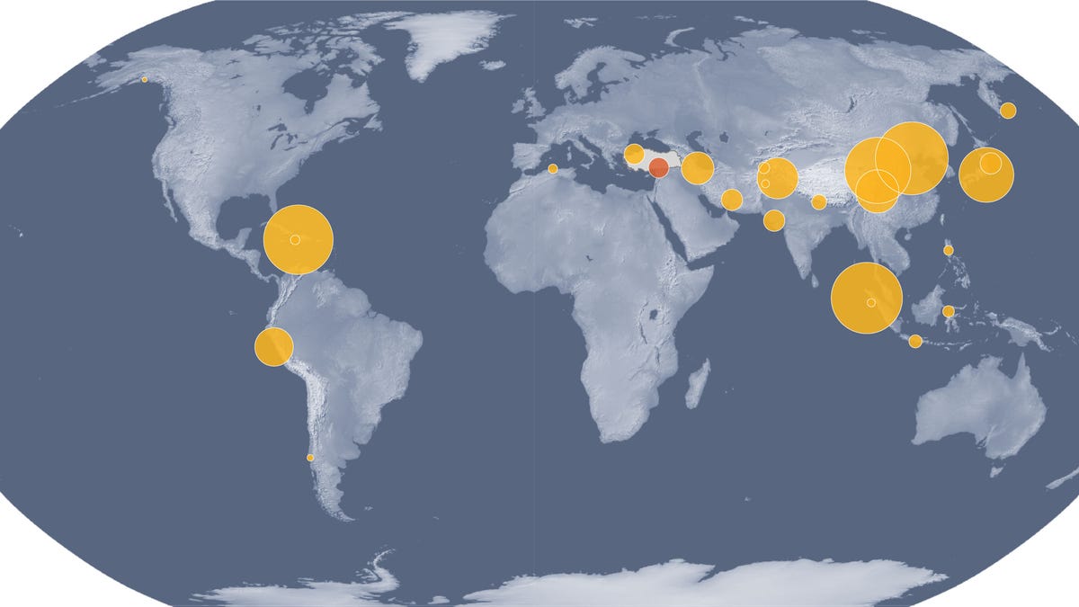 Deadliest earthquakes in the world since 1920.