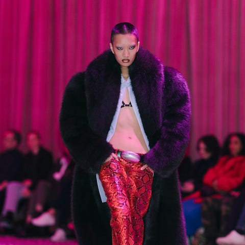 A model presents a creation by Alexander Wang duri