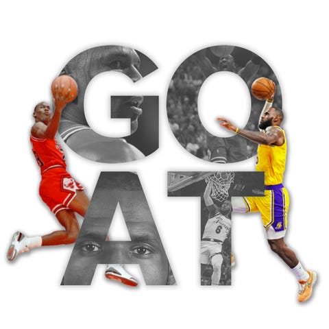 Promo art for Jordan vs. JeBron