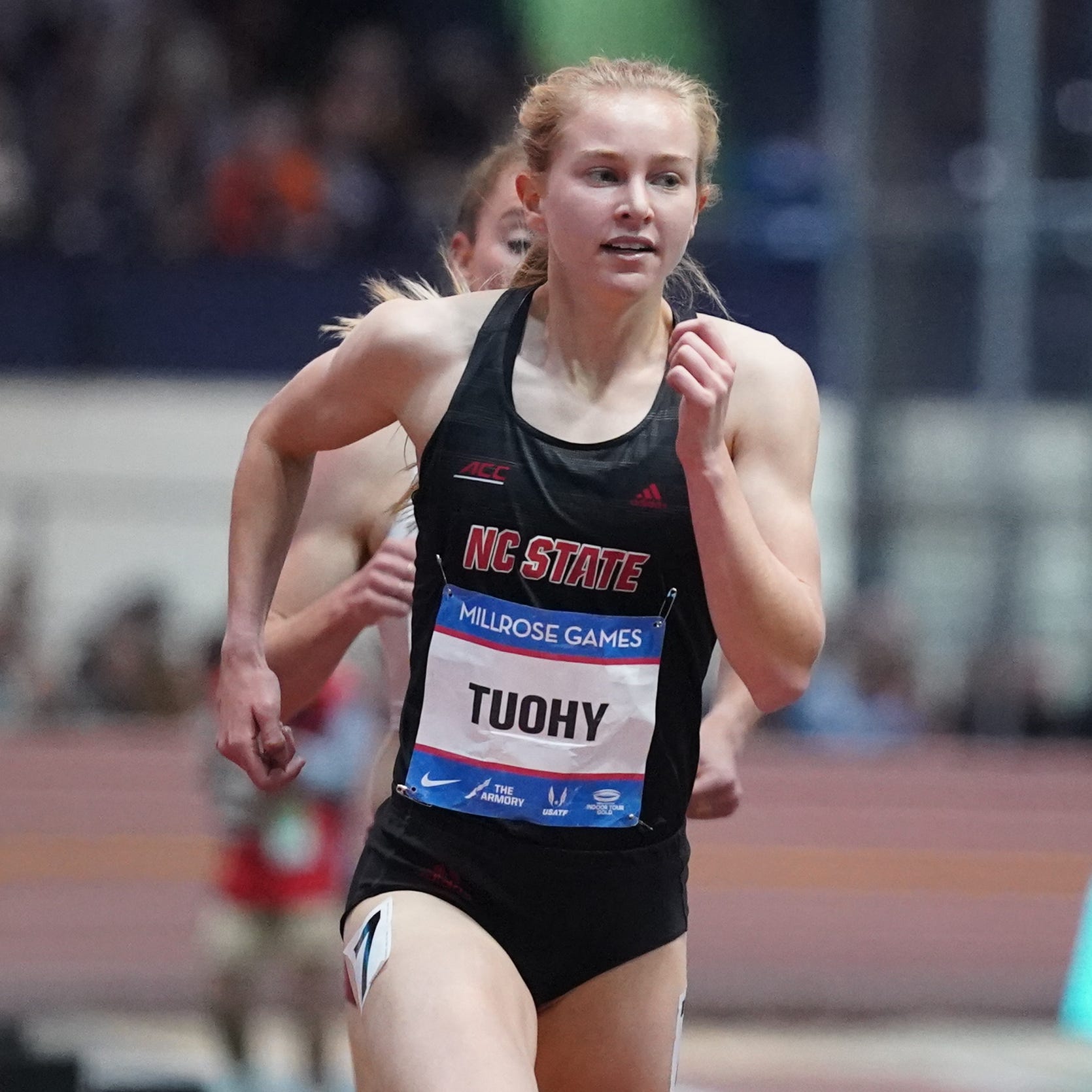 Katelyn Tuohy runs an 8:35.20 in the Frankfurt Kurnit Women's 3000-meter setting a new indoor collegiate record at the 115th Millrose Games at The Armory in New York on Saturday, February 11, 2023. 