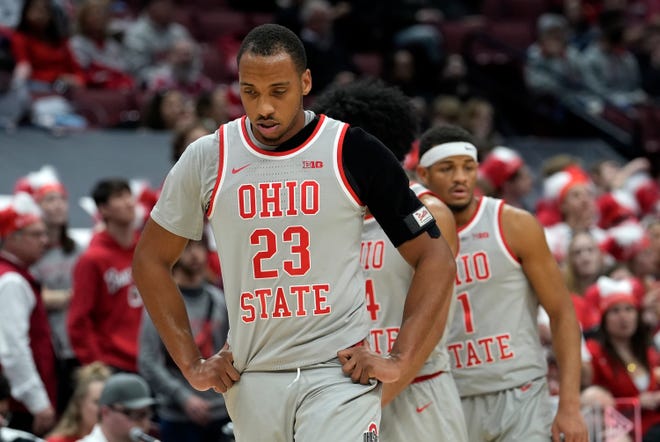 Ohio State center Zed Key's stats have declined since he returned from injury and had to wear a shoulder brace.