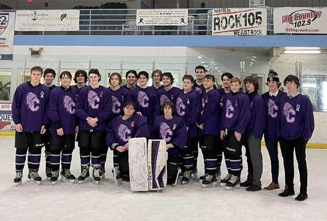 The Cheboygan Area High School varsity hockey team raised $1,110 during its annual Cancer Awareness game against Stoney Creek at Ralph G. Cantile Arena on Saturday, Jan. 14.