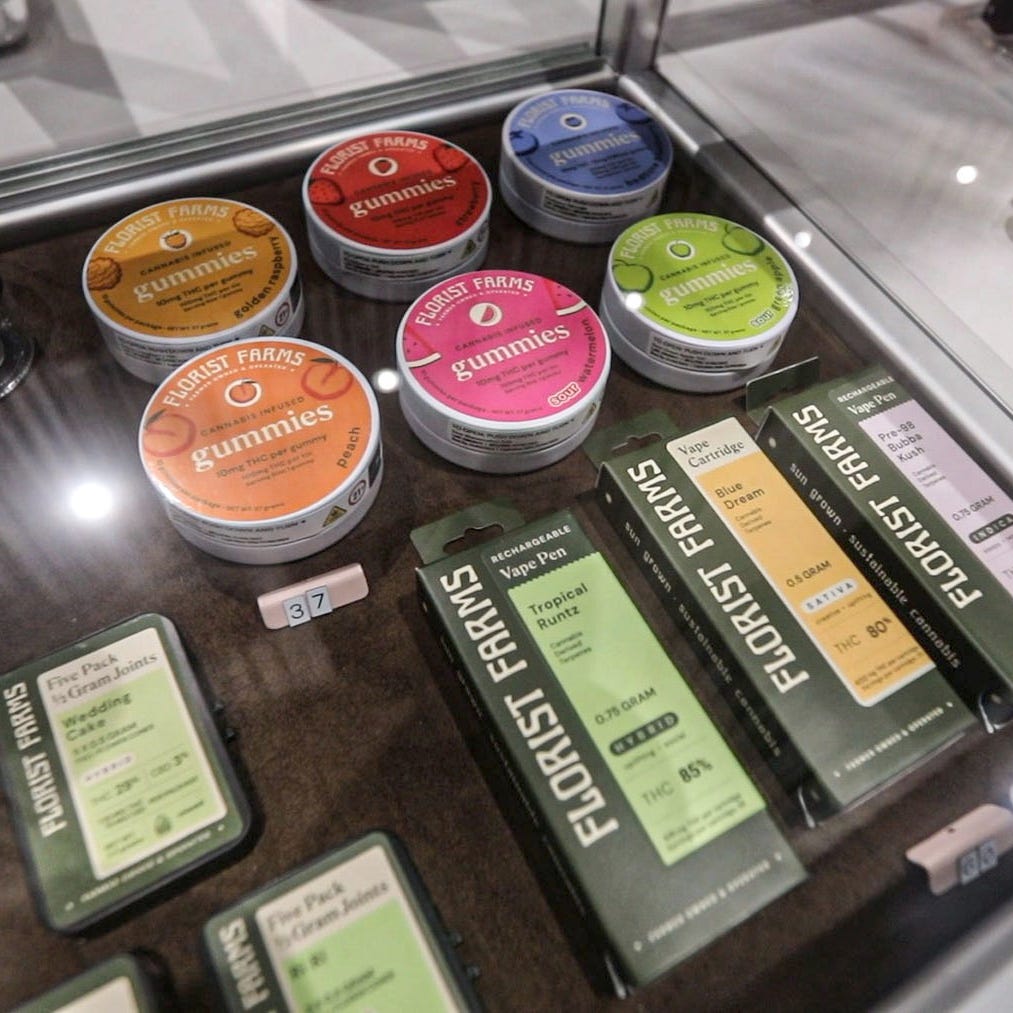 Cannabis products being sold at Union Square Travel Agency: A Cannabis Store, located on 13th St. in Manhattan Feb. 13, 2023. The cannabis dispensary is the third to open in Manhattan in recent weeks, and the fourth to open in New York State.