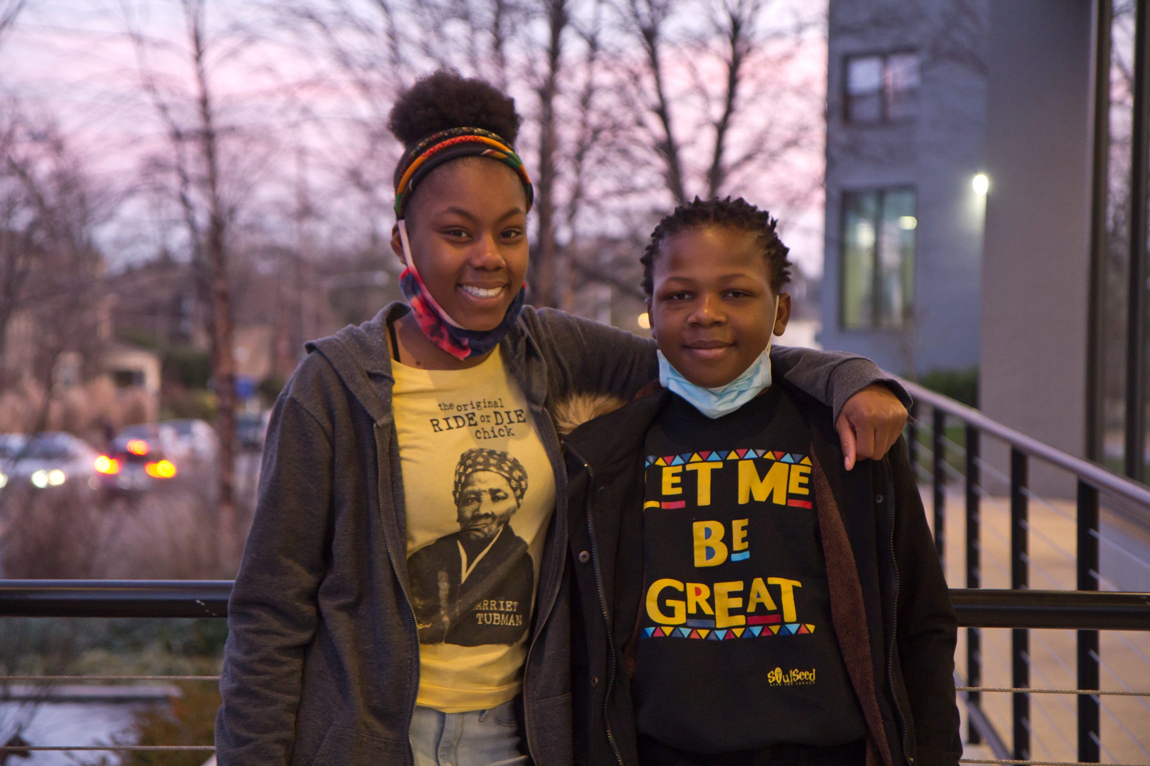 Devon Hester at 13 in 2021, with his sister, Makayla Coleman, then 15. During the pandemic, the two shared their thoughts about public safety with the Philadelphia mayor's Office of Youth Engagement.