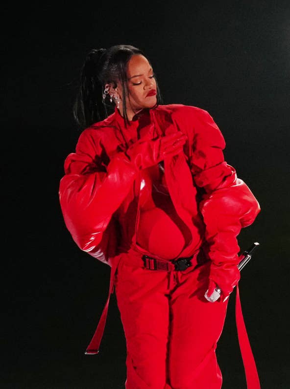Rihanna was feeling herself during the halftime show performance.&nbsp;