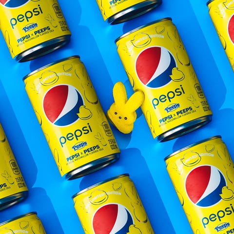 For a limited time the Pepsi X Peeps soft drink, d