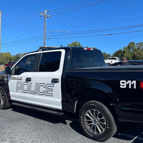 Stock image of a patrol vehicle with the City of D