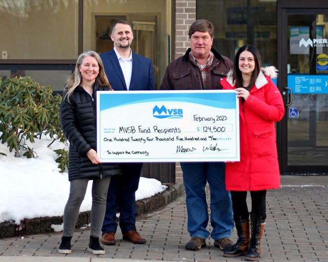 MVSB President Marcus Weeks (second from left) and members of the MVSB Foundation Committee (from left) Carmen Lorenz, Charlie Hanson and Rachel Xavier. (Not pictured: committee members Michael O'Leary and Rick Alphers).
