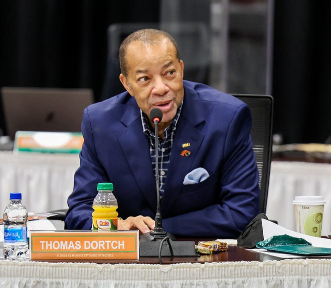 Florida A&M University Trustee Thomas Dortch Jr. attends a Board of Trustees meeting on June 2, 2022.