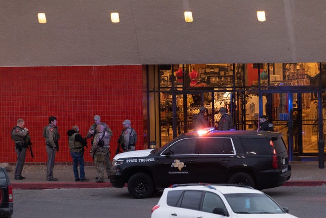 El Paso police respond to a shooting Wednesday evening at the food court inside Cielo Vista Mall. One person was killed and three others were injured.