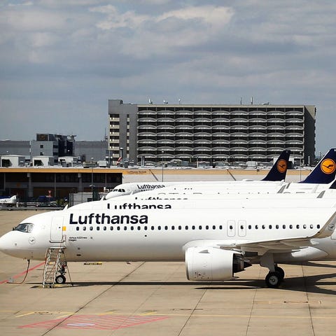 Several aircraft of German airline Lufthansa are s
