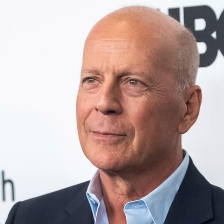 FILE - Bruce Willis attends a movie premiere in New York on Friday, Oct. 11, 2019. Nearly a year after Bruce Willis' family announced that he would step away from acting after being diagnosed with aphasia, his family says his 